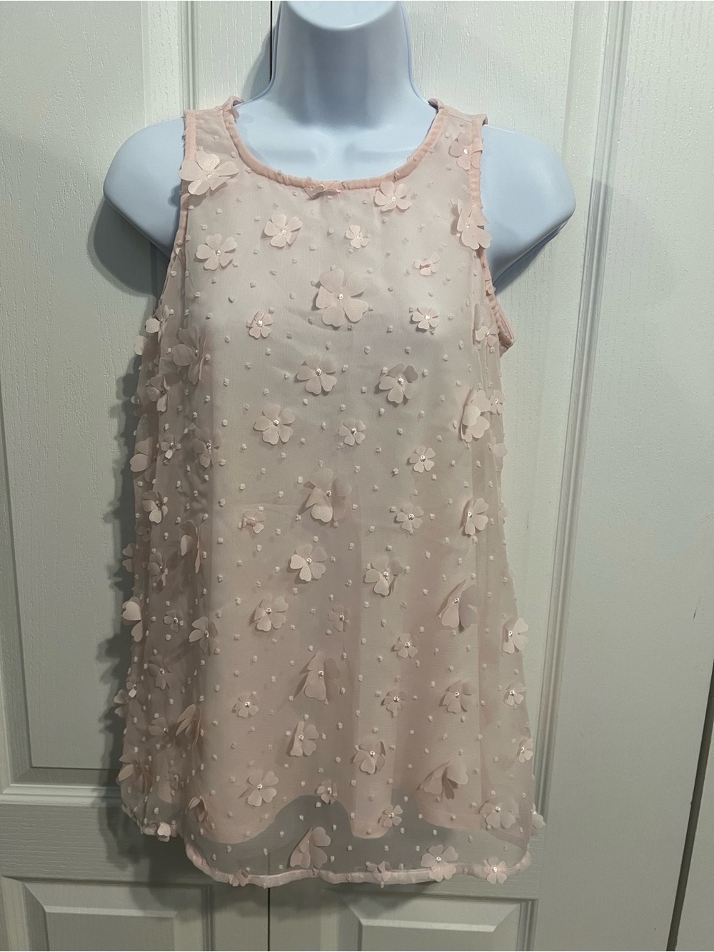 Charter Club Light Pink With Flowers Top